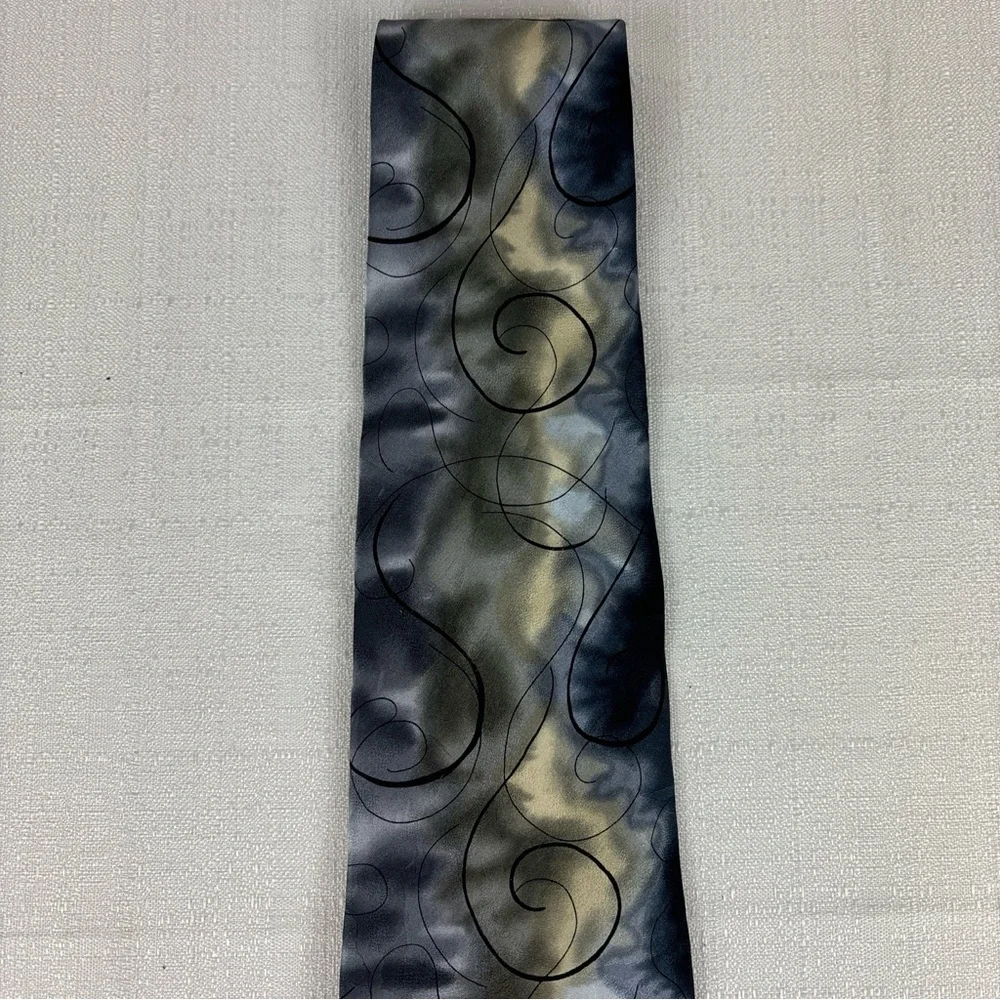 J. Garcia Silk‎ Tie, Emerging Elephant Collection Twenty-Eight, Grey/Cream Swirl - Picture 9 of 9
